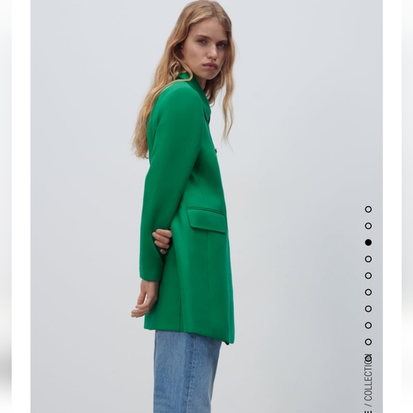 ZARA BUTTONED TAILORED COAT GREEN COLOR Bloggers favorite - Picture 10 of 16